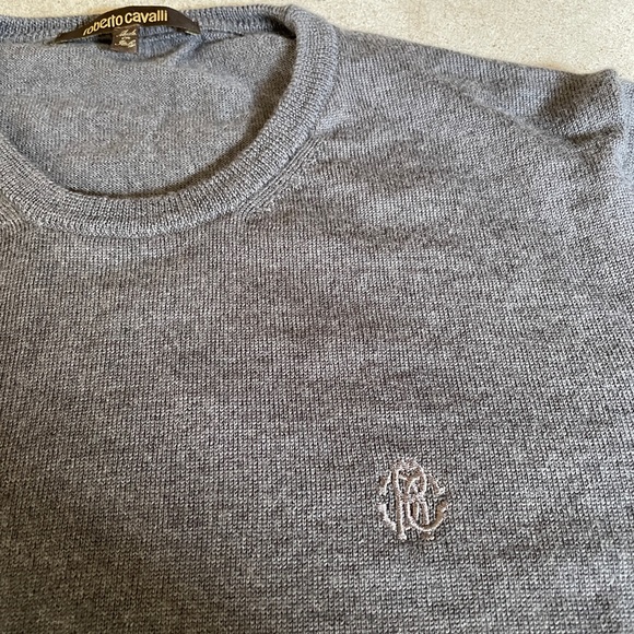 *Roberto Cavalli* 100% Merino Wool Crewneck Sweater - Picture 2 of 4